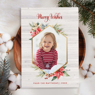 Carte magnétique photo de Noël Fleur d'étoile de l