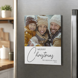 Carte magnétique photo de Noël moderne Joyeux Noël