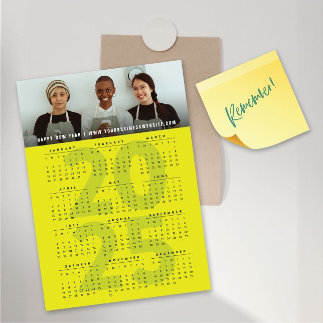 Carte magnétique photo moderne 2025 (Modern 2025 Calendar Holiday Photo Magnetic Card @ fat_fa_tin)