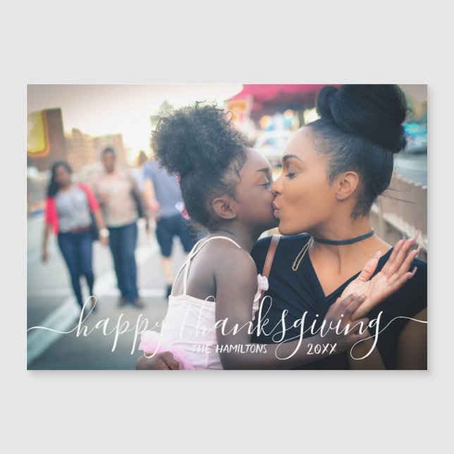 Carte magnétique photo personnalisée bon thanksgiv (Devant)