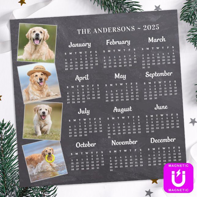 Carte magnétique photo Rustique 2026 personnalisée (Créateur téléchargé)