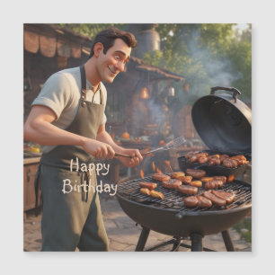 Carte magnétique pour homme barbecue