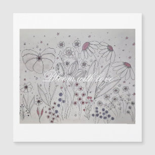 Carte magnétique Prairie de fleurs sauvages