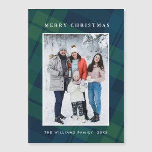 Carte Magnétique Retro Christmas Plaid