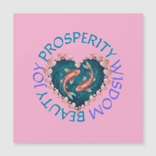 carte magnétique rose et turquoise de bonne fortun