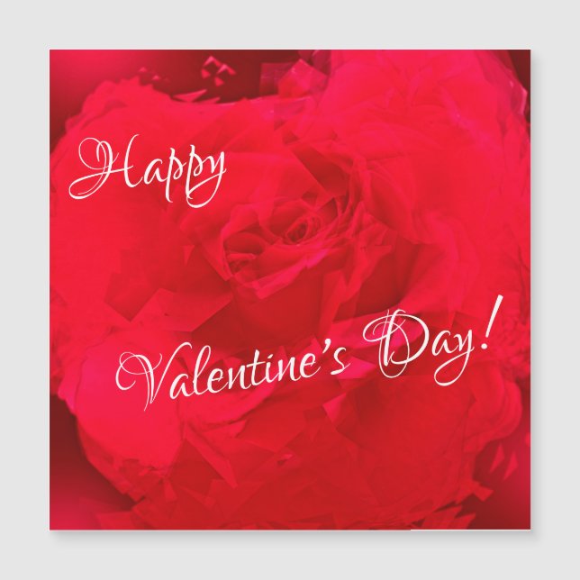 Carte magnétique Rose rouge Saint Valentin (Devant)