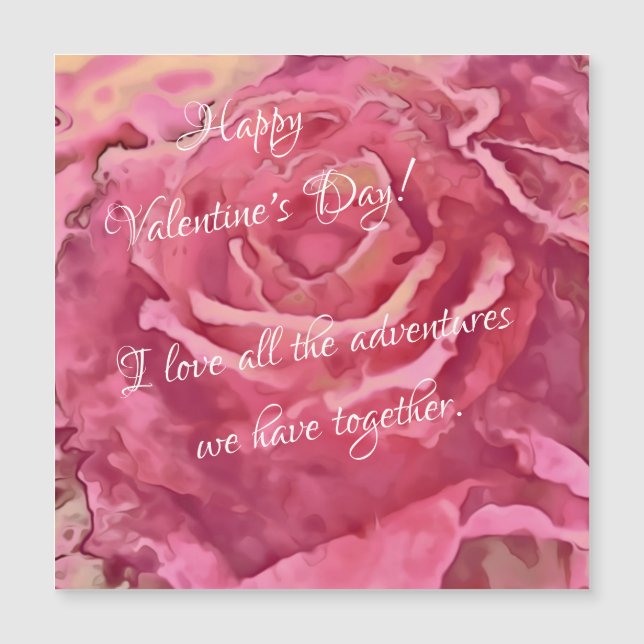 Carte magnétique Rose Violette Saint-Valentin (Devant)