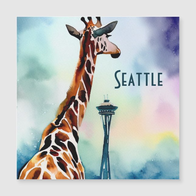 Carte magnétique Seattle Giraffe (Devant)