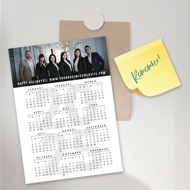 Carte magnétique simple 2025 Calendrier Photo Holi (Simple 2025 Calendar Photo Holiday Magnetic Card @ fat_fa_tin)