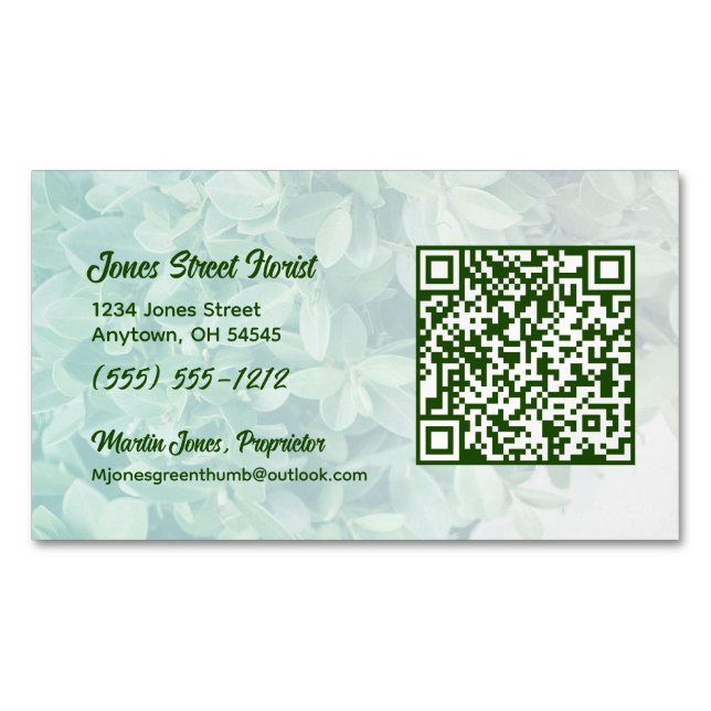 Carte magnétique sur mesure avec code QR (devant)