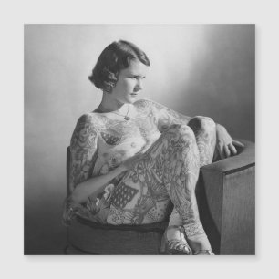 Carte magnétique Tattoooor Girl Vintage B&W