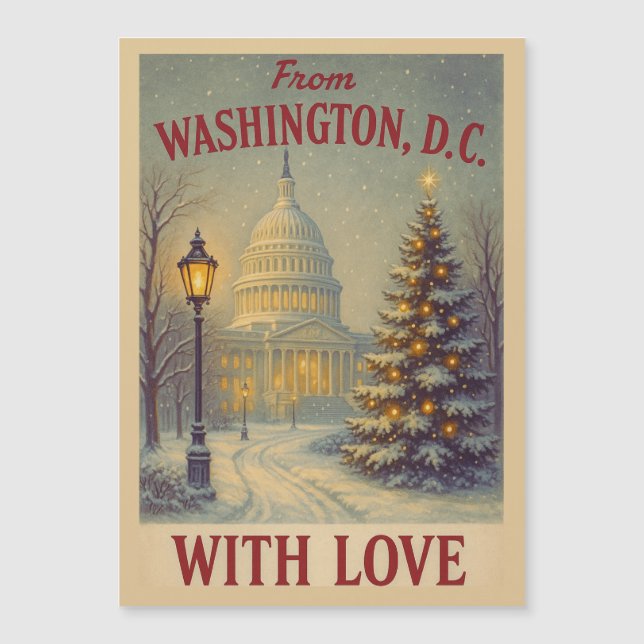 Carte magnétique vintage de Washington DC avec amo (Devant)