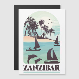 Carte magnétique Vintage Zanzibar Afrique