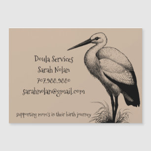 Carte magnétique Whimsical Doula Stork
