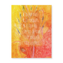 Carte magnétique Whimsical Girl fly