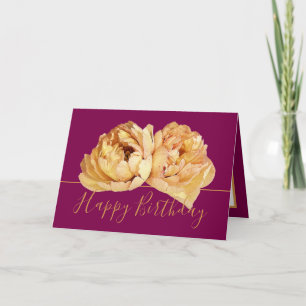 Carte Magnifique bouquet de pivoines chic florales crème