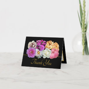 Carte Magnifique bouquet floral de pivoines multicolores