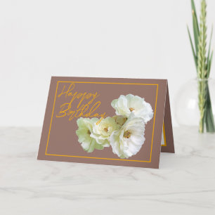 Carte Magnifique bouquet floral de roses blanches chic p