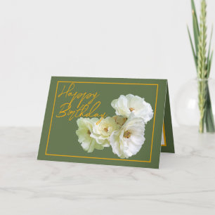 Carte Magnifique Chic Rose Blanc Bouquet Floral Annivers