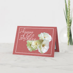 Carte Magnifique Chic Rose Blanc Bouquet Floral Annivers