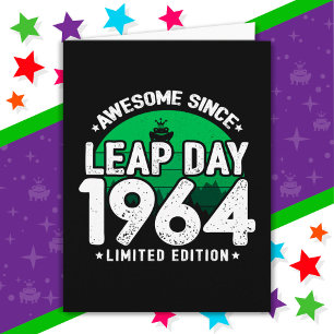 Carte Magnifique depuis 1964 Leap Année Jour Février 29 