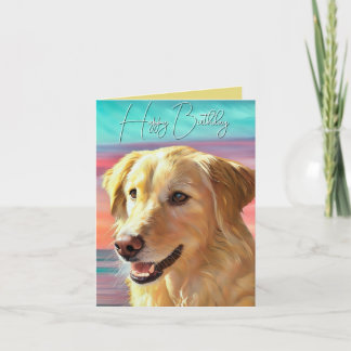 Carte Magnifique Golden Retriever Folted Greeting Card
