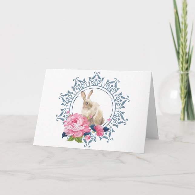 Carte Magnifique lapin de Pâques design (Devant)