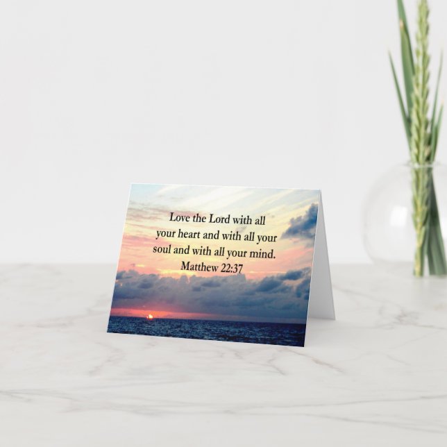 CARTE MAGNIFIQUE MATTHEW 22:37 DESIGN PHOTO SUNRISE (Devant)