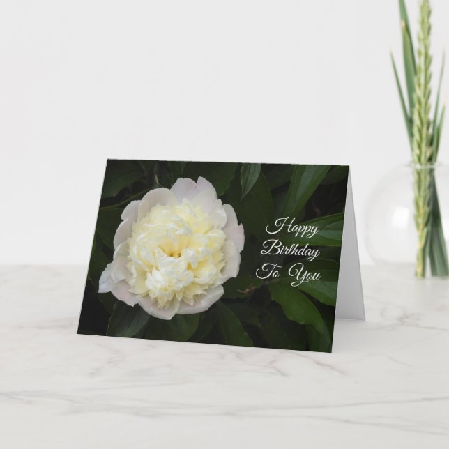 Carte Magnifique Peony Flower Photo Joyeux Anniversaire (Devant)