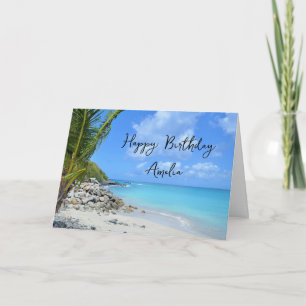 Carte Magnifique plage tropicale turquoise d'anniversair