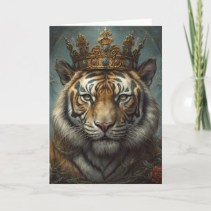 Carte Magnifique Tigre dans une Couronne