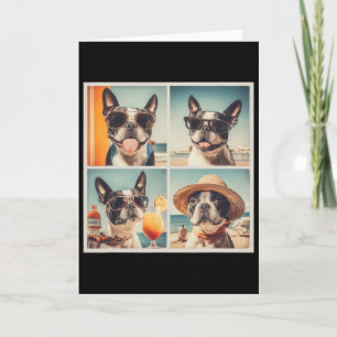 Carte Magnifiques chiens Boston Terrier en vacances d'ét