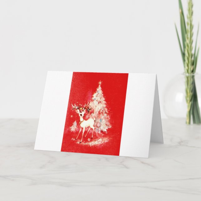 Carte Magnifiques rennes de milieu de siècle vintage (Devant)