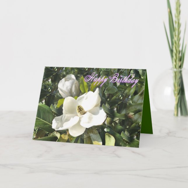 Carte Magnolia anniversaire - ajoutez vos propres mots (Devant)
