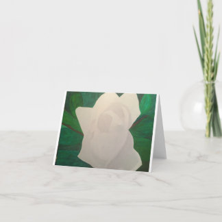 Carte Magnolia blanche, petite, 4 po x 5,6 po