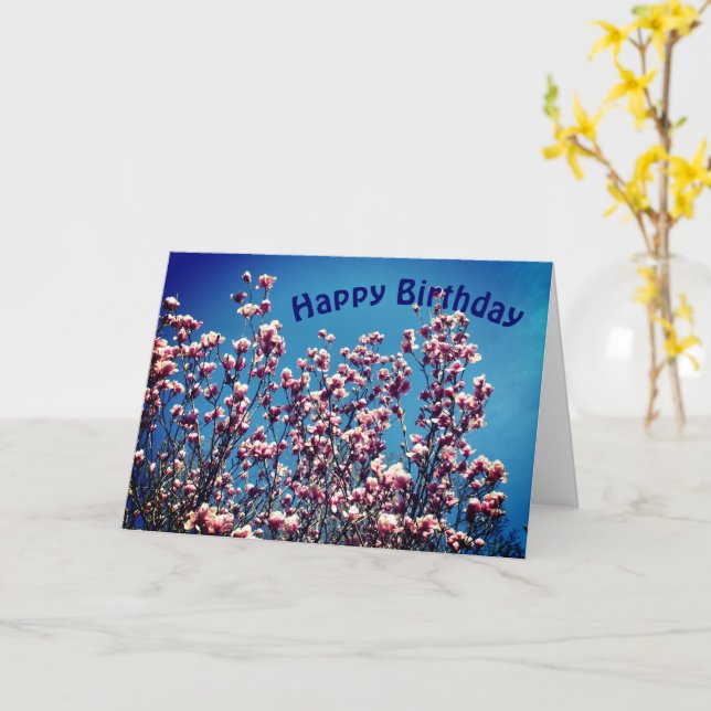 Carte Magnolia Blossoms Blue Sky Flower Anniversaire (Fleur jaune)