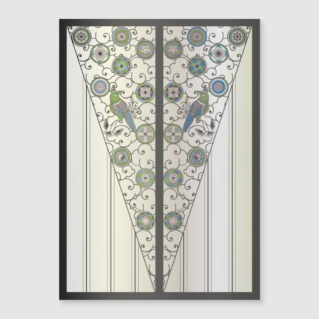 Carte Mah Jongg Art déco Magnet Card (Devant)