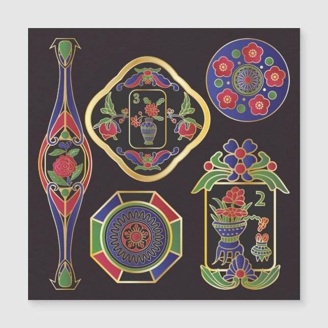 Carte Mah Jongg Bijoux Magnet (Devant)