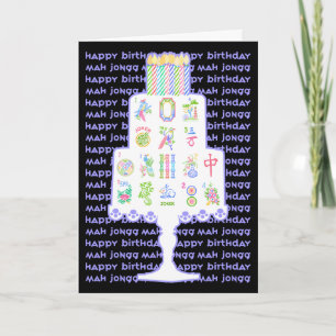 Carte Mah Jongg Cake Anniversaire