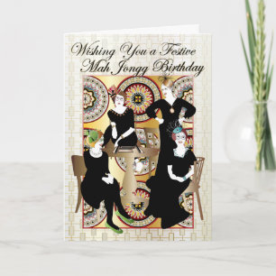 Carte Mah Jongg Festive Anniversaire