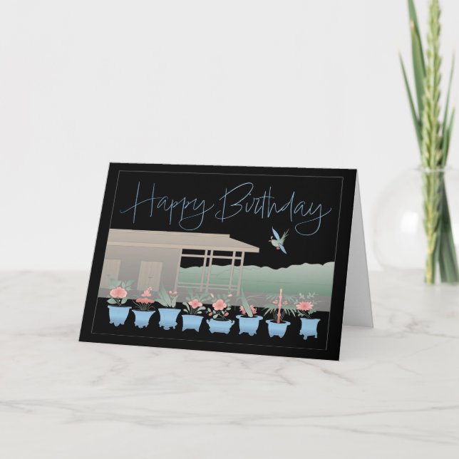 Carte Mah Jongg Fleurs d'anniversaire (Devant)