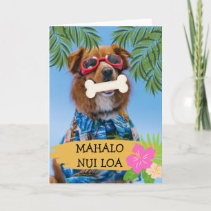 Carte Mahalo nui loa Merci très hawaïen 