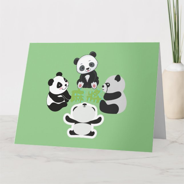Carte Mahjong Panda Cute Funny (Devant)