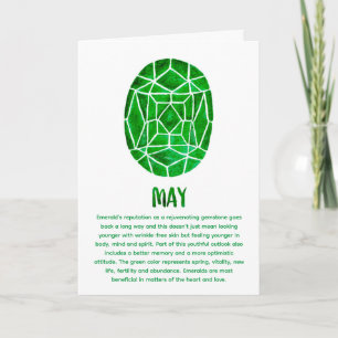 Carte Mai Birthstone Emerald Birthday Watercolor Card