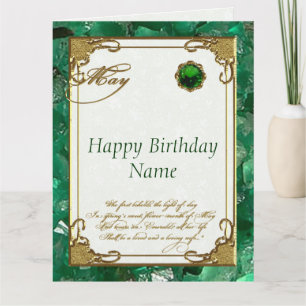 Carte Mai Emerald Birthstone Birthday 8.5x11