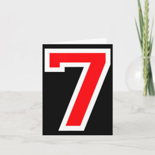 Carte maillot #7 uniforme universitaire sports rouge num