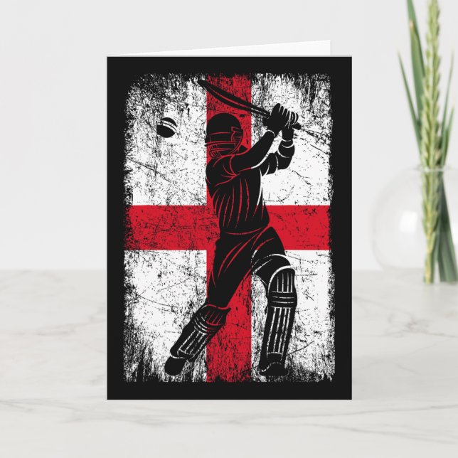 Carte Maillot de cricket avec drapeau d'Angleterre Suppo (Devant)