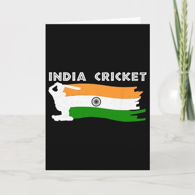 Carte Maillot de cricket d'Inde avec cadeau de drapeau i (Devant)