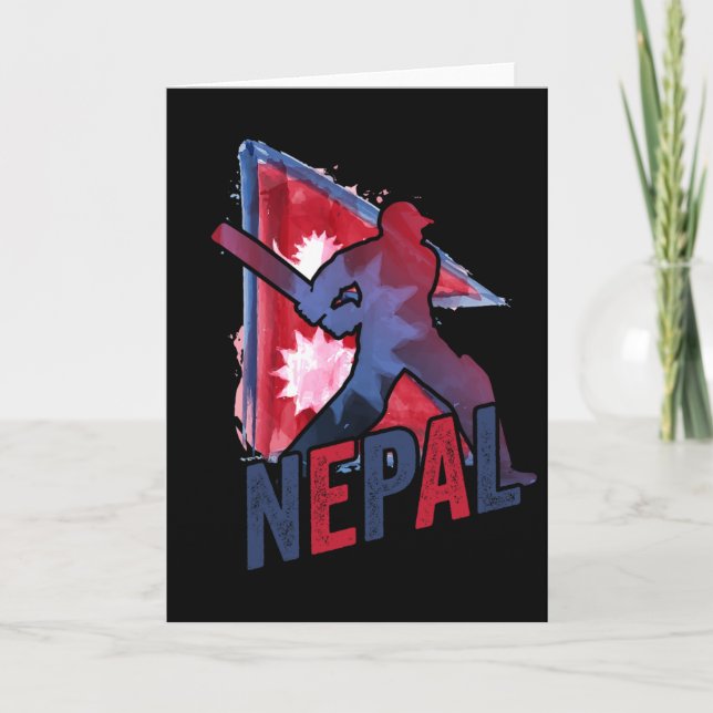 Carte Maillot de cricket du Népal Supporter du drapeau n (Devant)