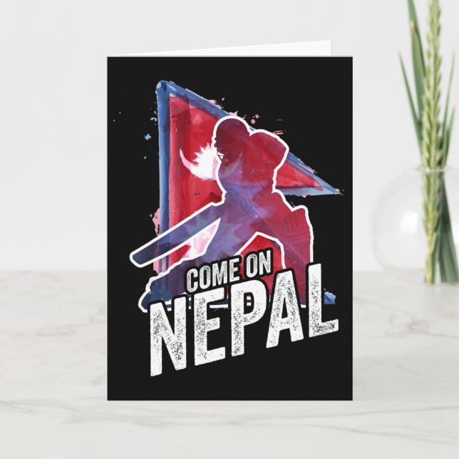 Carte Maillot de cricket du Népal Supporter du drapeau n (Devant)